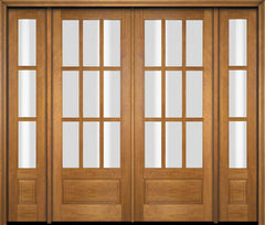 WDMA 86x80 Door (7ft2in by 6ft8in) Exterior Swing Mahogany 3/4 9 Lite TDL Double Entry Door Sidelights 1
