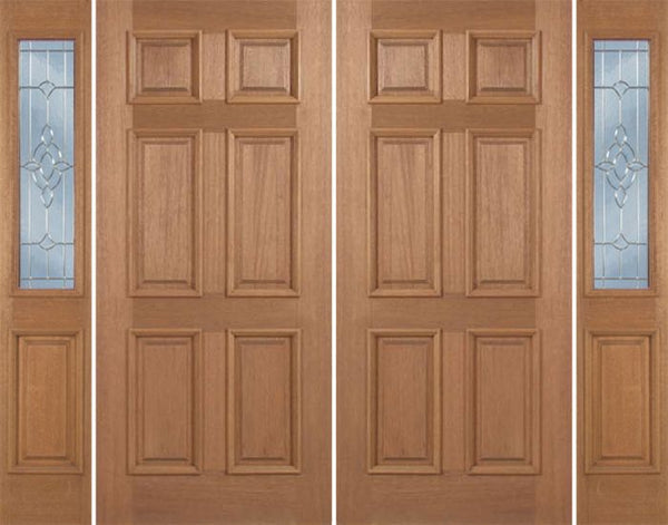 WDMA 88x80 Door (7ft4in by 6ft8in) Exterior Mahogany Augusta Double Door/2side w/ AO Glass 1
