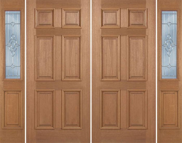 WDMA 88x80 Door (7ft4in by 6ft8in) Exterior Mahogany Augusta Double Door/2side w/ AO Glass 1