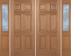 WDMA 88x80 Door (7ft4in by 6ft8in) Exterior Mahogany Augusta Double Door/2side w/ AO Glass 1