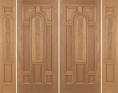 WDMA 88x80 Door (7ft4in by 6ft8in) Exterior Mahogany Revis Double Door/2side Carved Panel - 6ft8in Tall 1