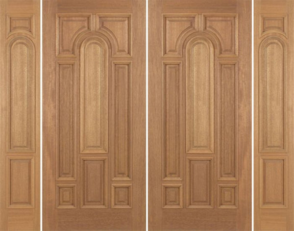 WDMA 88x80 Door (7ft4in by 6ft8in) Exterior Mahogany Revis Double Door/2side Plain Panel - 6ft8in Tall 1