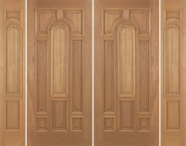 WDMA 88x80 Door (7ft4in by 6ft8in) Exterior Mahogany Revis Double Door/2side Plain Panel - 6ft8in Tall 1