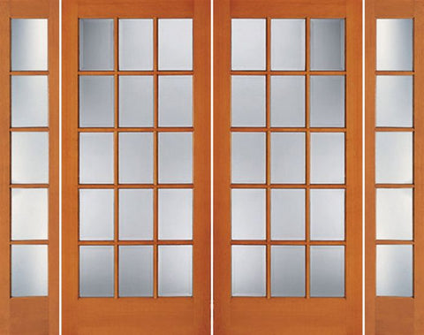 WDMA 88x80 Door (7ft4in by 6ft8in) Exterior Fir 1515 15-Lite Double Door Sidelights 1