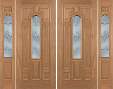 WDMA 88x80 Door (7ft4in by 6ft8in) Exterior Mahogany Revis Double Door/2side w/ C Glass - 6ft8in Tall 1