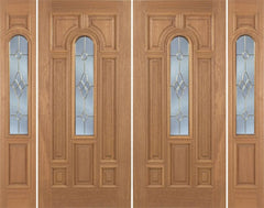 WDMA 88x80 Door (7ft4in by 6ft8in) Exterior Mahogany Revis Double Door/2side w/ C Glass - 6ft8in Tall 1