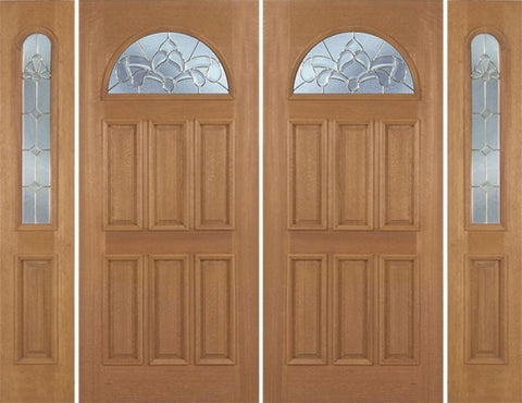 WDMA 88x80 Door (7ft4in by 6ft8in) Exterior Mahogany Jefferson Double Door/2side w/ C Glass 1