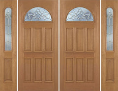 WDMA 88x80 Door (7ft4in by 6ft8in) Exterior Mahogany Jefferson Double Door/2side w/ C Glass 1