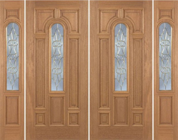WDMA 88x80 Door (7ft4in by 6ft8in) Exterior Mahogany Revis Double Door/2side w/ OL Glass - 6ft8in Tall 1