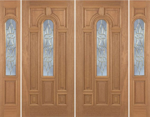 WDMA 88x80 Door (7ft4in by 6ft8in) Exterior Mahogany Revis Double Door/2side w/ OL Glass - 6ft8in Tall 1