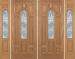 WDMA 88x80 Door (7ft4in by 6ft8in) Exterior Mahogany Revis Double Door/2side w/ L Glass - 6ft8in Tall 1