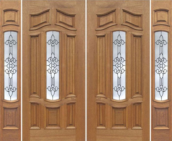 WDMA 88x80 Door (7ft4in by 6ft8in) Exterior Mahogany Palisades Double Door/2side w/ U Glass 1