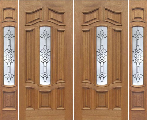 WDMA 88x80 Door (7ft4in by 6ft8in) Exterior Mahogany Palisades Double Door/2side w/ U Glass 1