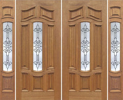 WDMA 88x80 Door (7ft4in by 6ft8in) Exterior Mahogany Palisades Double Door/2side w/ U Glass 1
