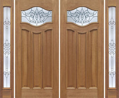 WDMA 88x80 Door (7ft4in by 6ft8in) Exterior Mahogany Wisteria Double Door/2side w/ U Glass 1