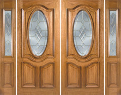 WDMA 88x80 Door (7ft4in by 6ft8in) Exterior Mahogany La Jolla Double Door/2side w/ A Glass 1