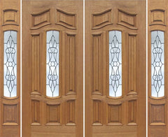 WDMA 88x80 Door (7ft4in by 6ft8in) Exterior Mahogany Palisades Double Door/2side w/ L Glass 1