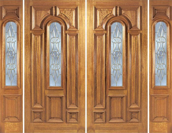 WDMA 88x80 Door (7ft4in by 6ft8in) Exterior Mahogany Ironbark Double Door/2side w/ L Glass 1