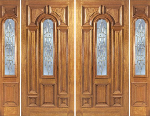 WDMA 88x80 Door (7ft4in by 6ft8in) Exterior Mahogany Ironbark Double Door/2side w/ L Glass 1