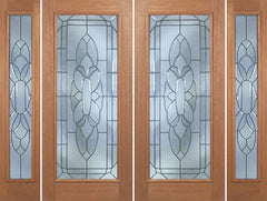 WDMA 88x80 Door (7ft4in by 6ft8in) Exterior Mahogany Livingston Double Door/2side w/ BO Glass - 6ft8in Tall 1