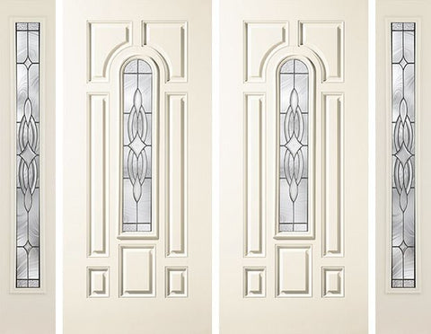WDMA 88x80 Door (7ft4in by 6ft8in) Exterior Smooth Wellesley Center Arch Lite 7 Panel Star Double Door 2 Sides 1