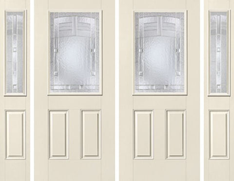 WDMA 88x80 Door (7ft4in by 6ft8in) Exterior Smooth MaplePark Half Lite 2 Panel Star Double Door 2 Sides 1