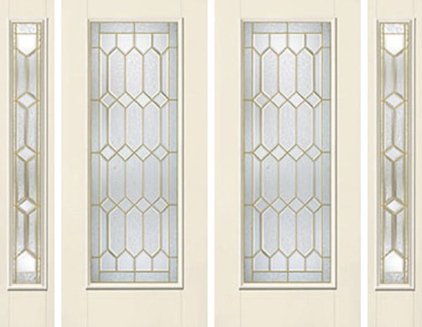 WDMA 88x80 Door (7ft4in by 6ft8in) Exterior Smooth CrystallineTM Full Lite W/ Stile Lines Star Double Door 2 Sides 1