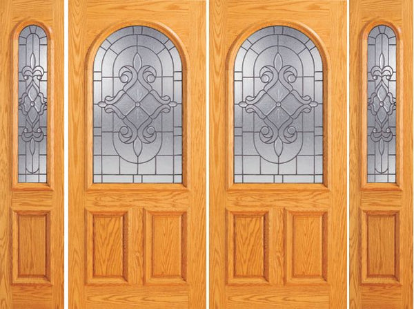 WDMA 88x80 Door (7ft4in by 6ft8in) Exterior Mahogany Radius Li House Double Door Two Sidelights 1