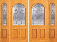 WDMA 88x80 Door (7ft4in by 6ft8in) Exterior Mahogany Radius Li House Double Door Two Sidelights 1