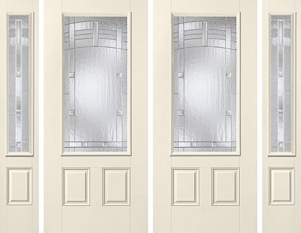 WDMA 88x80 Door (7ft4in by 6ft8in) Exterior Smooth MaplePark 3/4 Lite 2 Panel Star Double Door 2 Sides 1