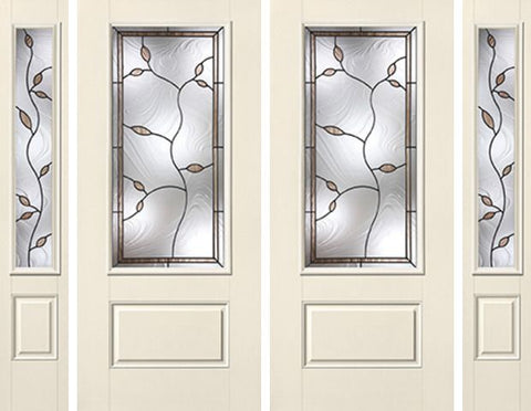 WDMA 88x80 Door (7ft4in by 6ft8in) Exterior Smooth Avonlea 3/4 Lite 1 Panel Star Double Door 2 Sides 1