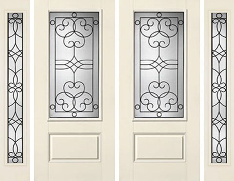 WDMA 88x80 Door (7ft4in by 6ft8in) Exterior Smooth Salinas 3/4 Lite 1 Panel Star Double Door 2 Sides 1