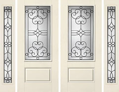 WDMA 88x80 Door (7ft4in by 6ft8in) Exterior Smooth Salinas 3/4 Lite 1 Panel Star Double Door 2 Sides 1