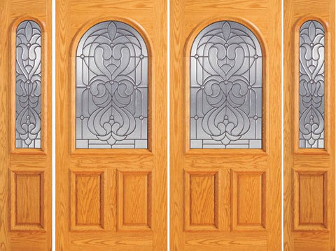 WDMA 88x80 Door (7ft4in by 6ft8in) Exterior Mahogany Radius Li Double Door Two Side lights 1