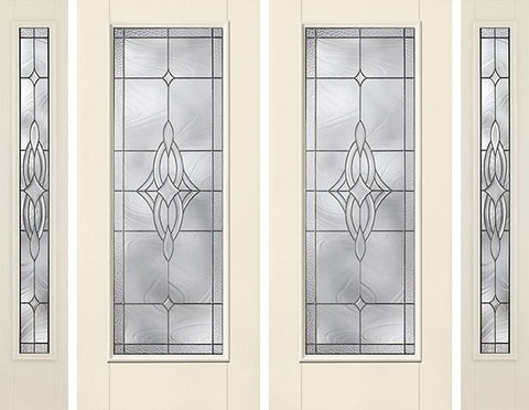 WDMA 88x80 Door (7ft4in by 6ft8in) Exterior Smooth Wellesley Full Lite W/ Stile Lines Star Double Door 2 Sides 1