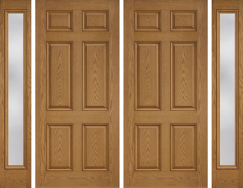WDMA 88x80 Door (7ft4in by 6ft8in) Exterior Oak 6 Panel Classic-Craft Collection Double Door 2 Sides 1