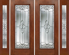 WDMA 88x80 Door (7ft4in by 6ft8in) Exterior Mahogany Full Lite Double Entry Door Sidelights CD Glass 1