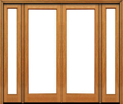 WDMA 88x96 Door (7ft4in by 8ft) Patio Mahogany 96in 1 lite French Double Door/2side IG Glass 1