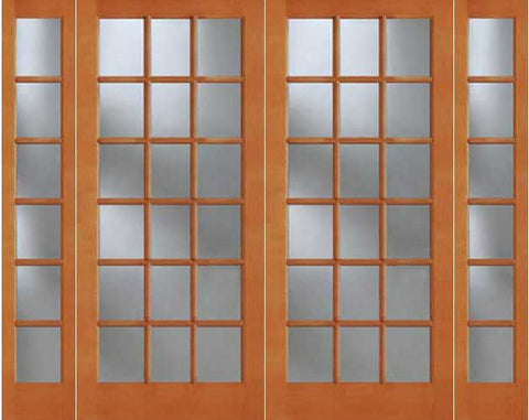 WDMA 88x96 Door (7ft4in by 8ft) Exterior Fir 1518 18-Lite Double Door Sidelights 1