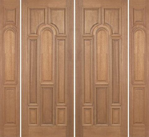 WDMA 88x96 Door (7ft4in by 8ft) Exterior Mahogany Revis Double Door/2side Plain Panel - 8ft Tall 1