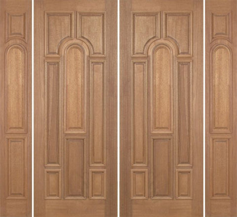 WDMA 88x96 Door (7ft4in by 8ft) Exterior Mahogany Revis Double Door/2side Plain Panel - 8ft Tall 1