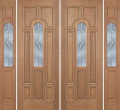 WDMA 88x96 Door (7ft4in by 8ft) Exterior Mahogany Revis Double Door/2side w/ C Glass - 8ft Tall 1