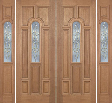 WDMA 88x96 Door (7ft4in by 8ft) Exterior Mahogany Revis Double Door/2side w/ OL Glass - 8ft Tall 1