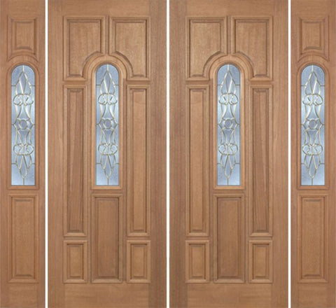 WDMA 88x96 Door (7ft4in by 8ft) Exterior Mahogany Revis Double Door/2side w/ L Glass - 8ft Tall 1