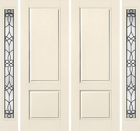 WDMA 88x96 Door (7ft4in by 8ft) Exterior Smooth 8ft 2 Panel Square Top Star Double Door 2 Sides Salinas Full Lite Flush 1