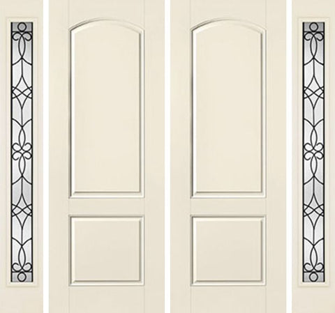 WDMA 88x96 Door (7ft4in by 8ft) Exterior Smooth 8ft 2 Panel Soft Arch Star Double Door 2 Sides Salinas Full Lite Flush 1