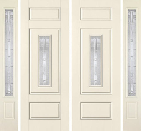 WDMA 88x96 Door (7ft4in by 8ft) Exterior Smooth MaplePark 8ft Center Lite 3 Panel Star Double Door 2 Sides 1