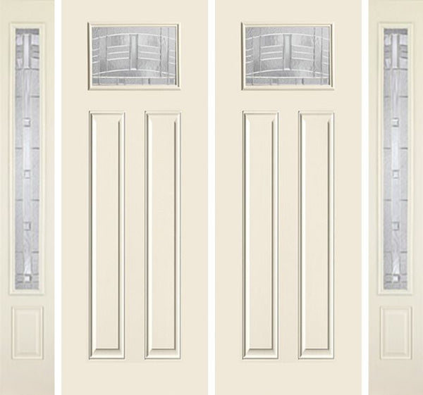 WDMA 88x96 Door (7ft4in by 8ft) Exterior Smooth MaplePark 8ft Craftsman Lite 2 Panel Star Double Door 2 Sides 1