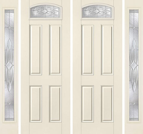 WDMA 88x96 Door (7ft4in by 8ft) Exterior Smooth Wellesley 8ft Camber Top Lite 4 Panel Star Double Door 2 Sides 1