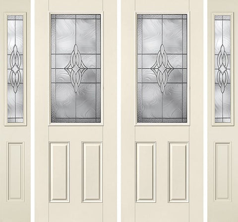 WDMA 88x96 Door (7ft4in by 8ft) Exterior Smooth Wellesley 8ft Half Lite 2 Panel Star Double Door 2 Sides 1